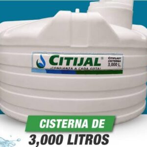 Cisterna Citijal Blanca Baja Dimensión 3,000 Lts
