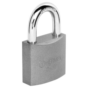 Candado de hierro 32 mm gancho corto en blíster, hermex