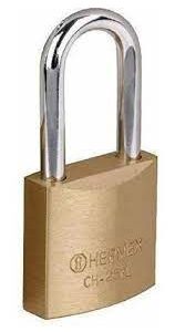 Candado de hierro color latón 25 mm, largo, caja, basic