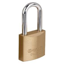 Candado de hierro color latón 30 mm, largo, caja, basic