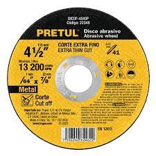 Disco tipo 41 de 4-1/2" x 1 mm corte fino de metal, pretul