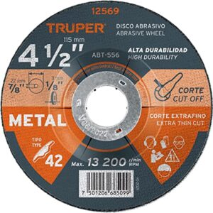 Disco tipo 41 de 4-1/2" x 1 mm corte fino de metal, sable